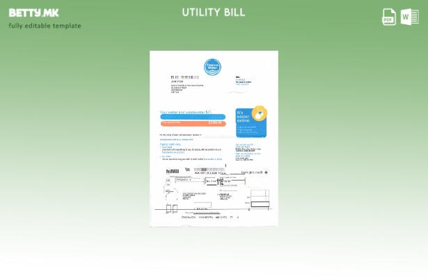модерен стил Обединетото Кралство Темза Вода верзија комунални сметки. шаблон